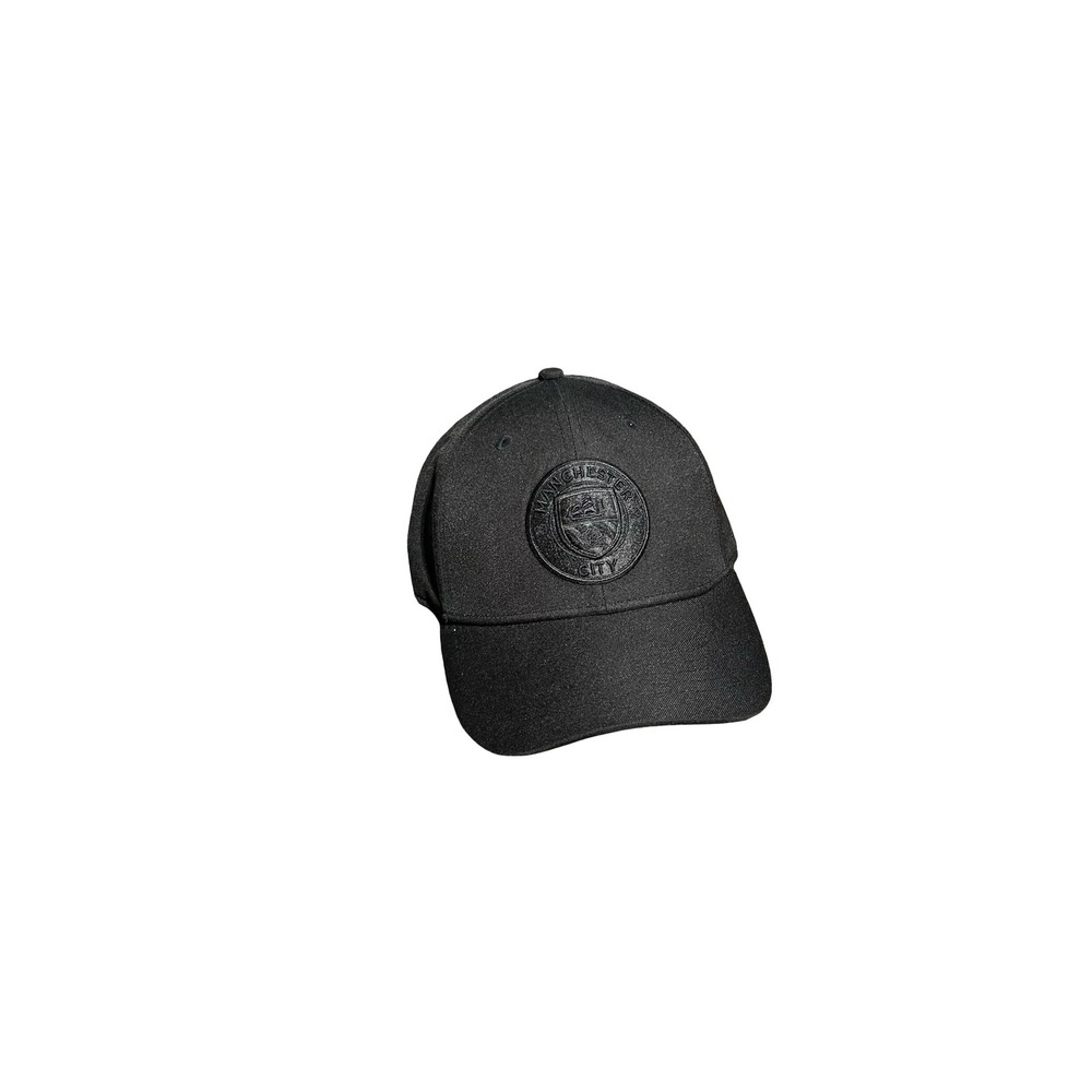 Manchester City FC Fan Ink Black Tonal Crest Adjustable Strapback Baseball Hat